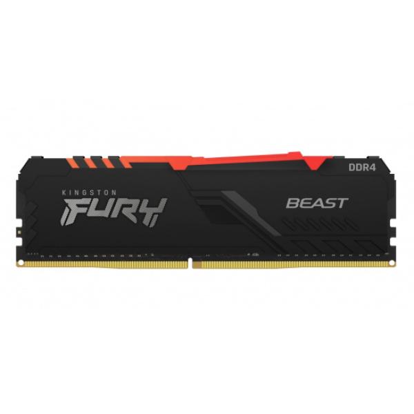Kingston FURY Beast/ DDR4/ 8GB/ 3200MHz/ CL16/ 1x8GB/ RGB/ Black