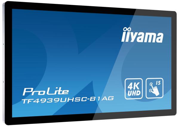 49" iiyama TF4939UHSC-B1AG: IPS, 4K, capacitive, 15P, 500cd/ m2, VGA, HDMI, DP, 24/ 7, IP54, čierny 