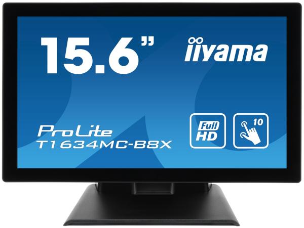 16" iiyama T1634MC-B8X: IPS, FullHD, capacitive, 10P, 450cd/ m2, VGA, DP, HDMI, černý