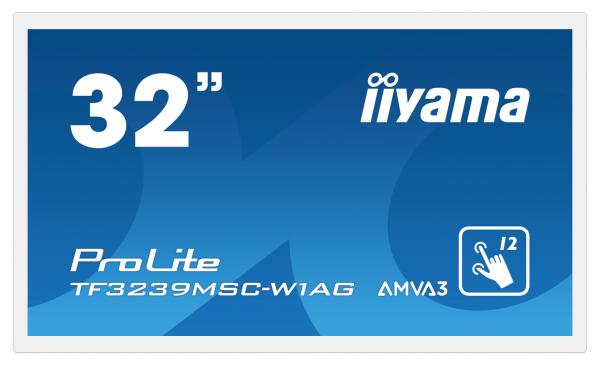 32" iiyama TF3239MSC-W1AG: AMVA, FullHD, capacitive, 12P, 500cd/ m2, VGA, HDMI, DP, 24/ 7, IP54, čierny