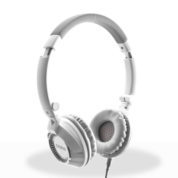 Crono HM-54W Plus - uzavřená sluchátka, 2x 3.5mm jack, bílá/ šedá, mikrofon