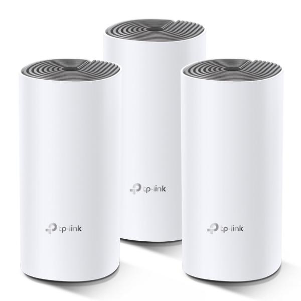TP-Link AC1200 Whole-home Mesh WiFi System Deco E4(3-pack), 2x10/ 100 RJ45