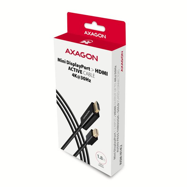 AXAGON RVDM-HI14C2, Mini DisplayPort -> HDMI 1.4 redukcia / kábel 1.8 m, 4K/ 30Hz 