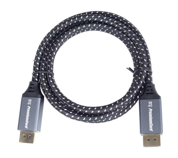 PremiumCord DisplayPort 1.4 přípojný kabel, kovové a zlacené konektory, 1, 5m 