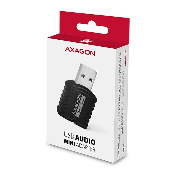 AXAGON ADA-10, USB 2.0 - externá zvuková karta MINI, 48kHz/ 16-bit stereo, vstup USB-A 