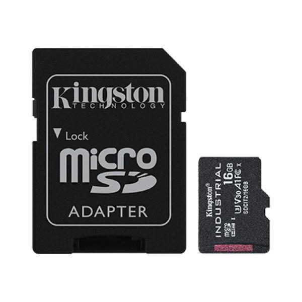 Kingston Industrial/ micro SDHC/ 16GB/ 100MBps/ UHS-I U3/ Class 10/ + Adaptér
