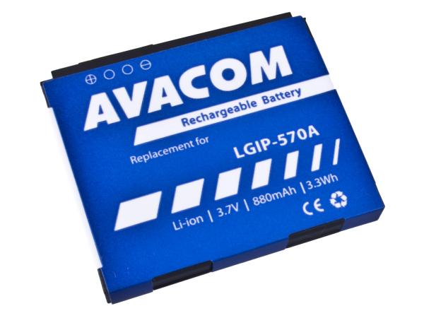 Baterie AVACOM GSLG-KP500-S880A do mobilu LG KP500 Li-Ion 3, 7V 880mAh (náhrada LGIP-570A)