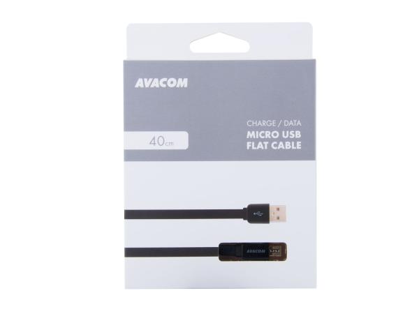 Kábel AVACOM MIC-40K USB - Micro USB, 40cm, čierna 
