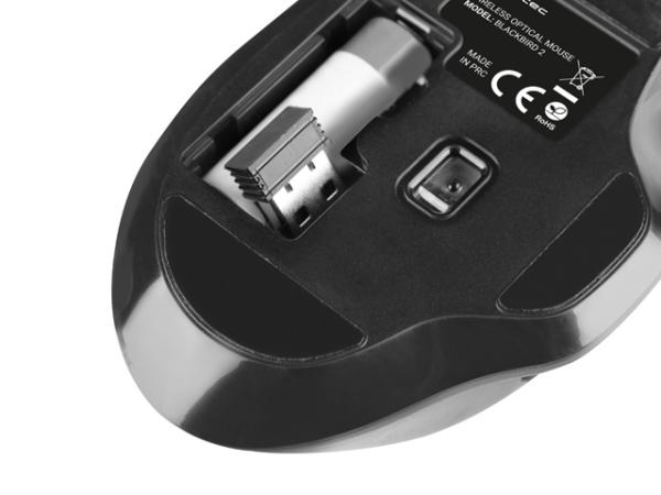 Natec optická myš BLACKBIRD 2/ 1600 DPI/ Kancelárska/ Optická/ 1 600 DPI/ Bezdrôtová USB/ Čierna 