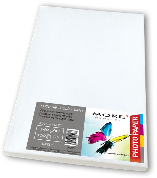 Fotopapier matný biely kompatibilný s A3; 140g/ m2;kompatibilný s laser;100ks