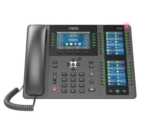 Fanvil X210 SIP telefón, 4.3" bar. disp.+ 2 prid. disp., 20 SIP, 106 DSS, 2xGbit 