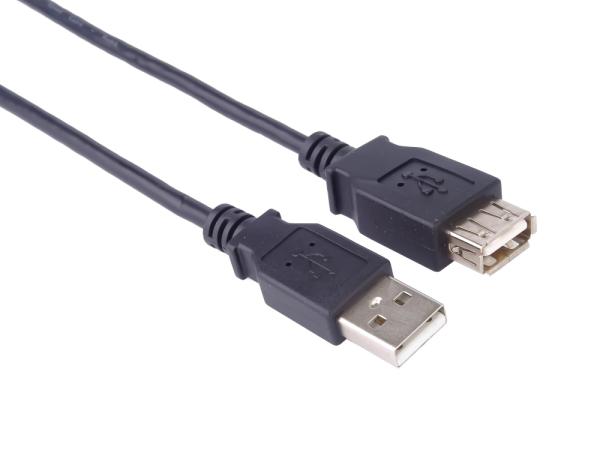 USB 2.0 kábel predlžovací, A-A, 1m čierna