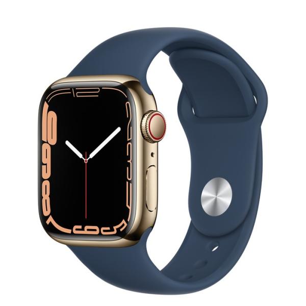 Apple Watch S7 Cell/ 45mm/ Gold/ Sport Band/ Blue