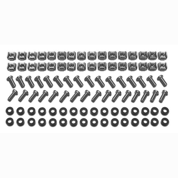 APC EasyRack M6 Hardware Kit,  32sets of M6 cage nuts,  nylon washers, slot/ phillips screws