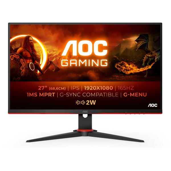 AOC Gaming/ 27G2SPAE/ 27"/ IPS/ FHD/ 165Hz/ 1ms/ Blck-Red/ 3R