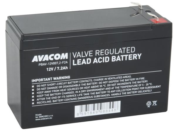 AVACOM baterie 12V 7, 2Ah F2 (PBAV-12V007, 2-F2A)