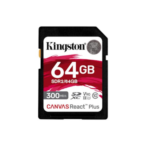 Kingston Canvas React Plus/ SDHC/ 64GB/ 300MBps/ UHS-II U3 / Class 10