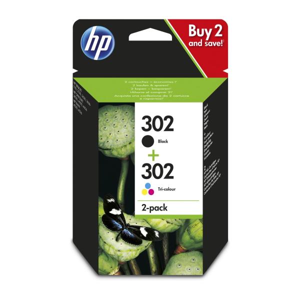 HP 302 combo černá + barevná ink. náplň X4D37AE
