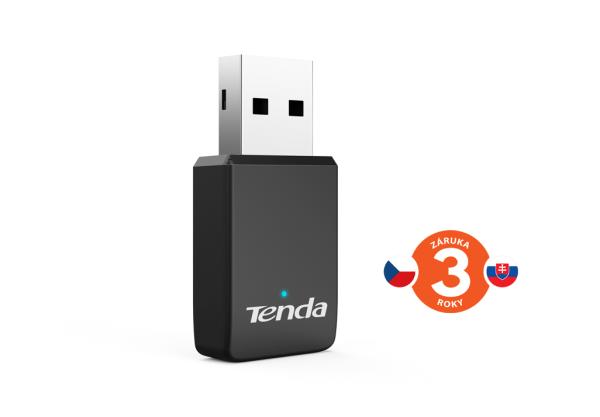Tenda U9 WiFi AC650 USB adaptér, 633 Mb/ s (433 + 200 Mb/ s), 802.11 ac/ a/ b/ g/ n, OS Win XP/ 7/ 8/ 10/ 11