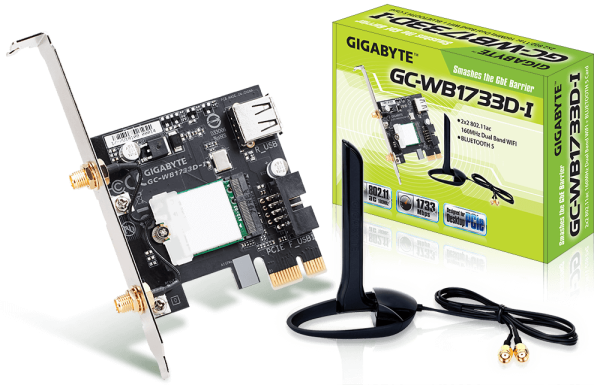 GIGABYTE PCI-E Wifi+BT 1733MBps 802.11a/ b/ g/ n/ ac