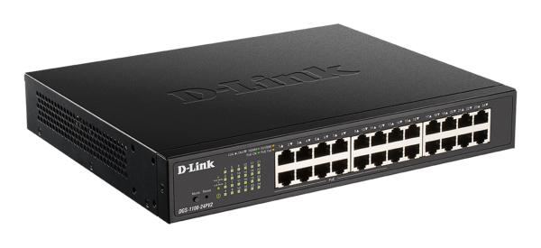 D-Link DGS-1100-24PV2 24-port Gigabit Smart switch, 12x GbE PoE+, PoE 100W 