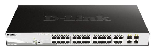 D-Link DGS-1210-28MP L2/ L3 Smart+ PoE switch, 24x GbE PoE+, 4x RJ45/ SFP, PoE 370W