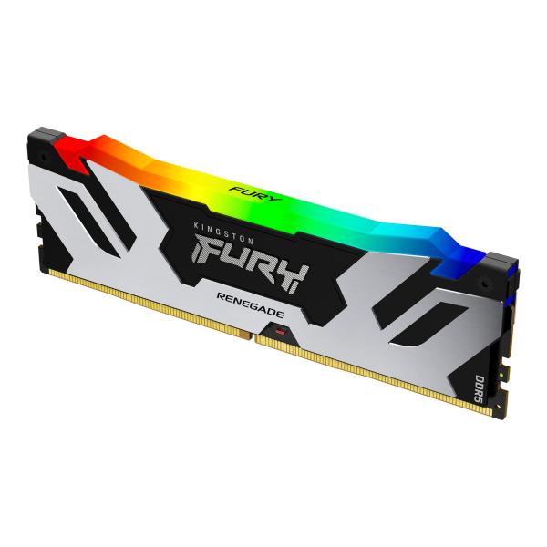 Kingston FURY Renegade/ DDR5/ 16GB/ 6400MHz/ CL32/ 1x16GB/ RGB/ Black/ Silv