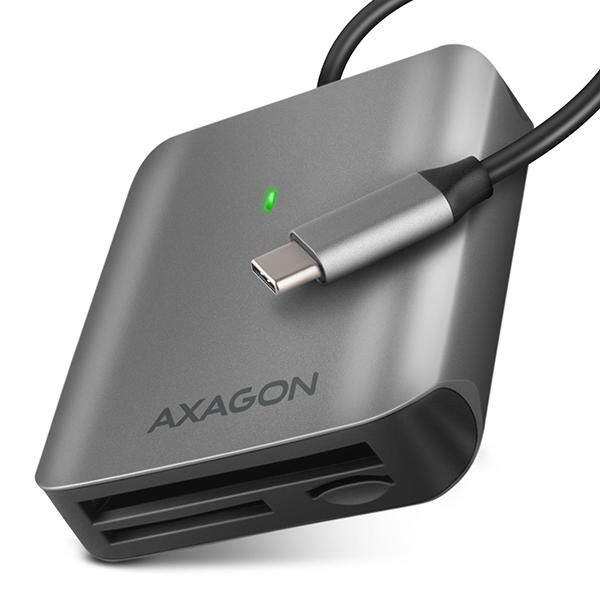 AXAGON CRE-S3C, USB-C 3.2 Gen 1 - SUPERSPEED čítačka kariet 3-slot & lun SD/ microSD/ CF, podpora UHS-II