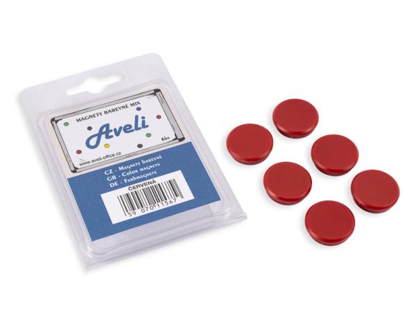 Set magnetov AVELI, červená farba 
