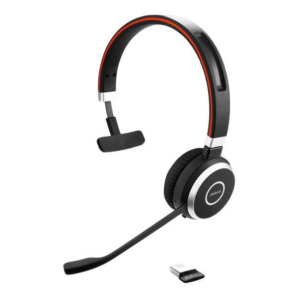 Jabra Evolve 65 SE/ Mono/ BT/ Bezdrať/ MS/ Čierna-červená 