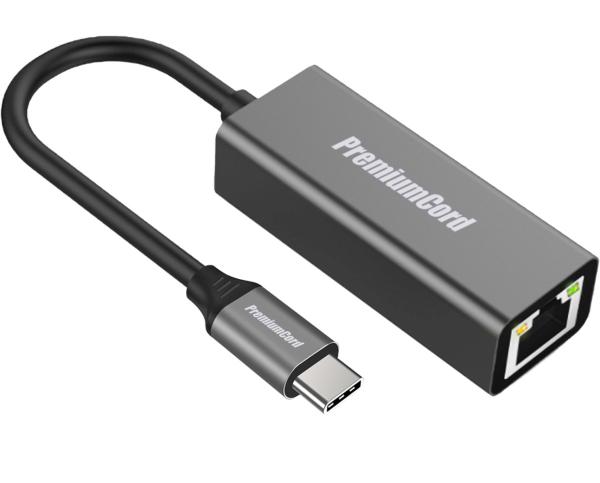 PremiumCord Prevodník USB-C na Gigabit kon. RJ45