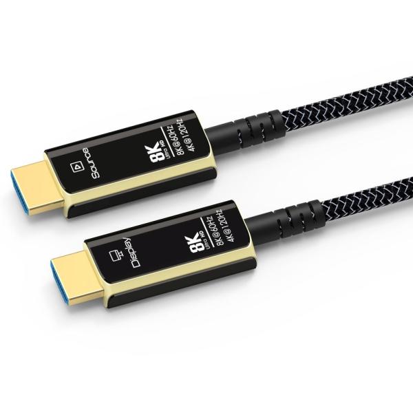 PremiumCord Ultra High Speed HDMI 2.1 optický fiber kabel 8K@60Hz, zlacené 5m 