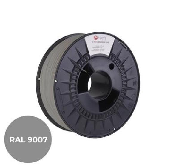 Tlačová struna (filament) C-TECH PREMIUM LINE, PETG, šedý hliník, RAL9007, 1, 75 mm, 1kg