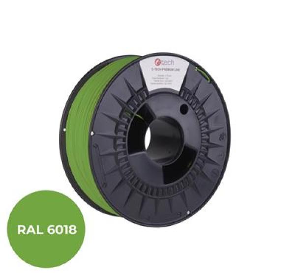 Tlačová struna (filament) C-TECH PREMIUM LINE, PETG, zelenožltá, RAL6018, 1, 75mm, 1kg