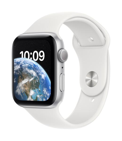 Apple Watch SE/ 44mm/ Silver/ Sport Band/ White
