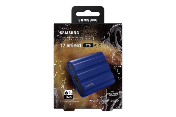 Samsung T7 Shield/ 1TB/ SSD/ Externý/ 2.5"/ Modrá/ 3R