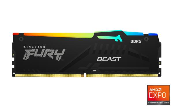 KINGSTON DIMM DDR5 16GB 5200MT/ s CL36 FURY Beast RGB EXPO