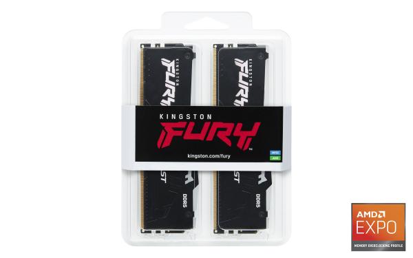 Kingston FURY Beast EXPO/ DDR5/ 32GB/ 5200MHz/ CL36/ 2x16GB/ RGB/ Black 