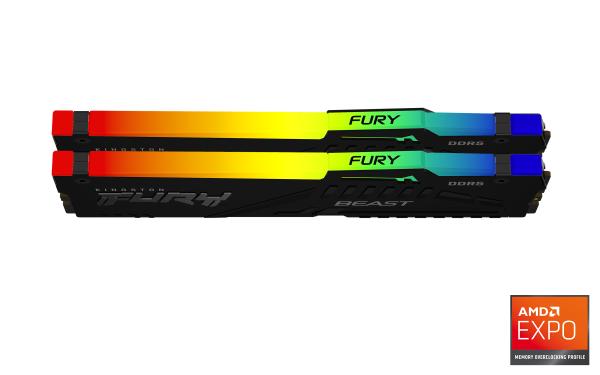 Kingston FURY Beast EXPO/ DDR5/ 32GB/ 5600MHz/ CL36/ 2x16GB/ RGB/ Black 