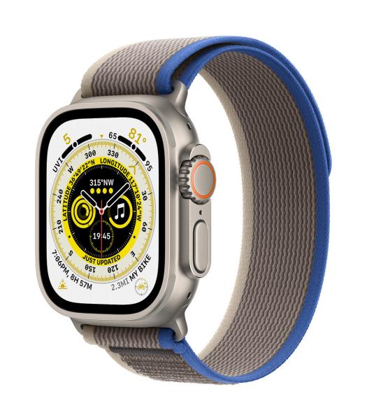 Apple Watch Ultra/ 49mm/ Titan/ Sport Band/ Blue-Gray Trail