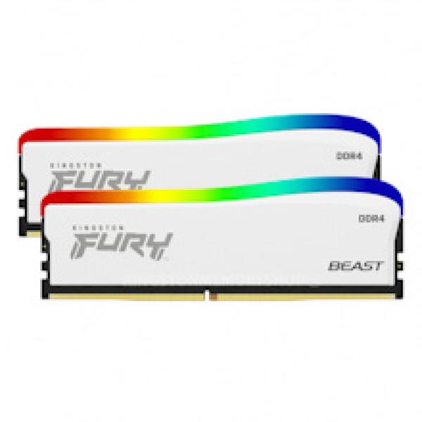 Kingston FURY Beast White/ DDR4/ 32GB/ 3200MHz/ CL16/ 2x16GB/ RGB/ White