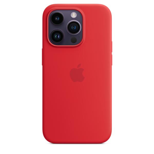 iPhone 14 Pre Max Silicone Case with MS-RED