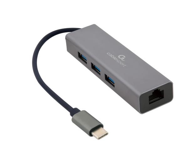 Gembird USB-C GBit adapter + 3x USB 3.1