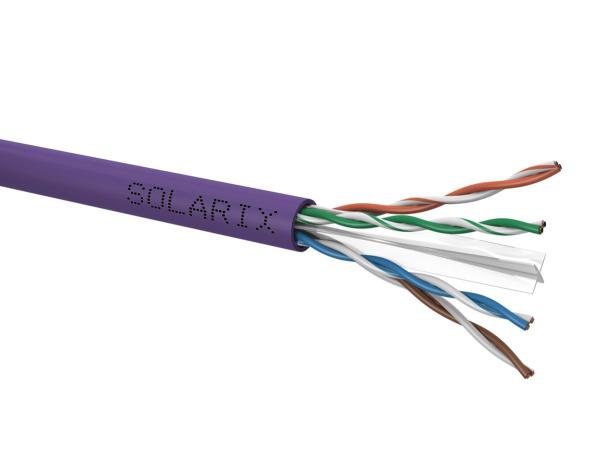 Inštalačný kábel Solarix UTP,  Cat6,  drôt,  LSOH,  krabica 100 m SXKD-6-UTP-LSOH