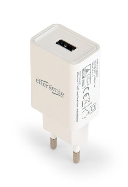 Gembird USB nabíječka 2, 1A, bílá