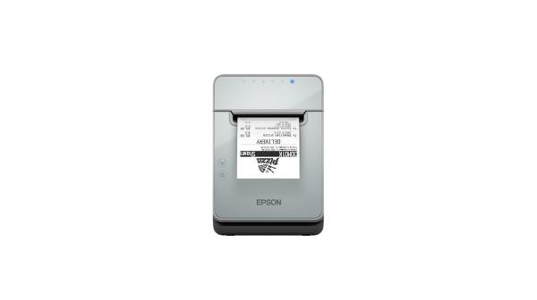Epson TM-L100,  8 dots/ mm (203 dpi),  cutter,  linerless,  USB,  RS232,  Ethernet,  black