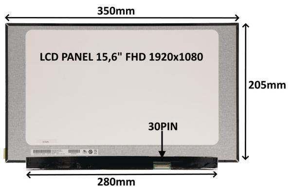 LCD PANEL 15, 6" FHD 1920x1080 30PIN MATNÝ IPS / BEZ ÚCHYTŮ
