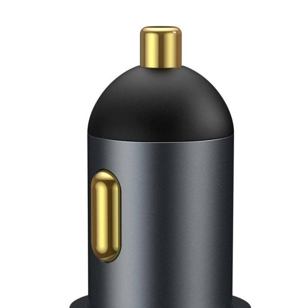 Baseus CCBT-D0G Share Together Car Charger with Cigarette Lighter Port 2x USB, 120W Grey 