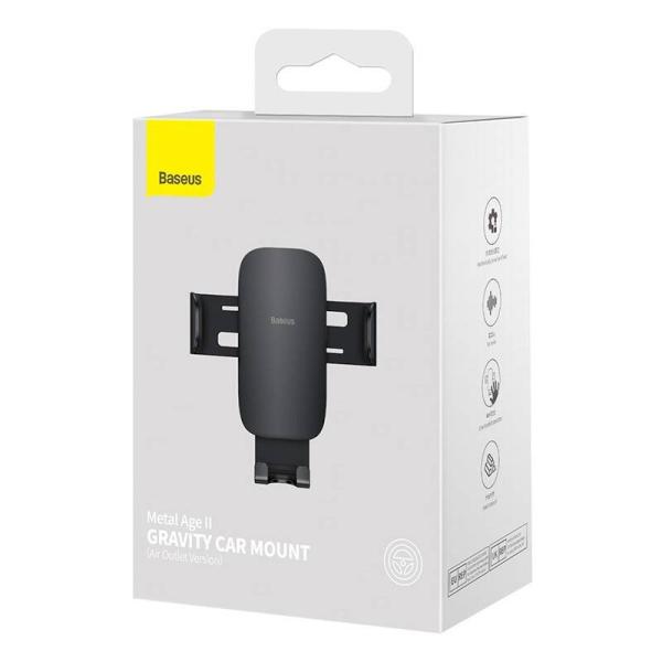 Baseus SUJS000001 Metal Age II. Gravity Držiak do Autá (do Ventilácie) Black 