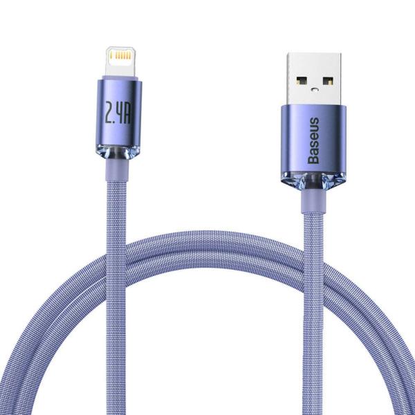 Baseus CAJY000005 Crystal Shine Series Datový Kabel USB - Lightning 20W 1, 2m Purple